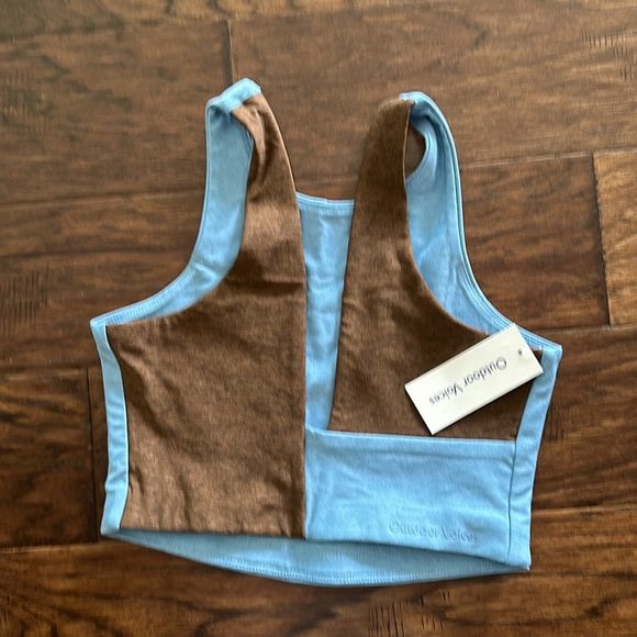 Outdoor Voices Venus Crop Top Morning Blue/Chocolate - Picture 6 of 8